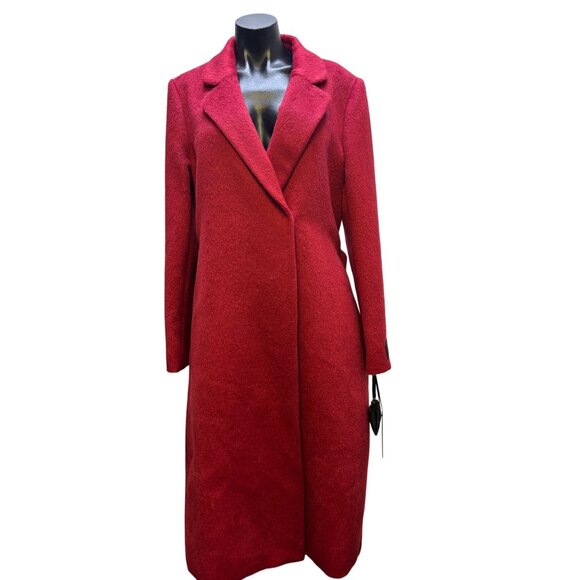 Katherine Kelly Womens Red Belted Wool/Alpaca Coat Size 12 - Picture 5 of 14